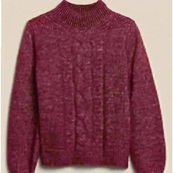 NWT Banana Republic Cozy Cable Mock-Neck Sweater - Picture 10 of 14